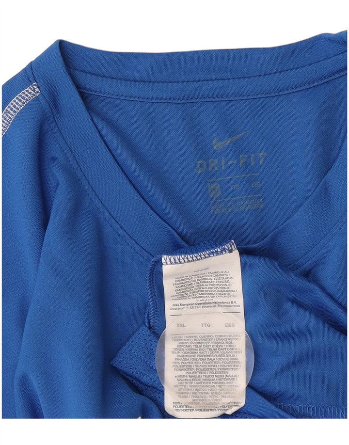 Nike Hommes Dri Fit T-Shirt Haut 2XL Bleu Polyester