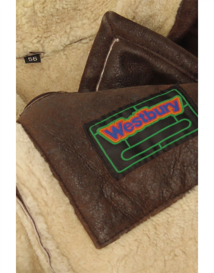 WESTBURY Veste en peau de mouton pour homme IT 56 3XL Cuir marron