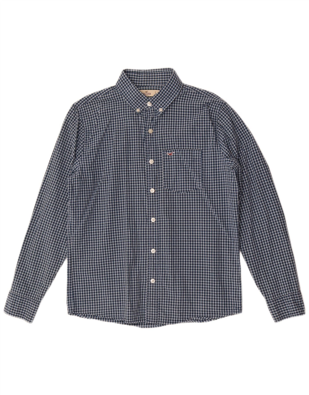 Hollister Chemise Homme Small Bleu Marine Vichy Coton