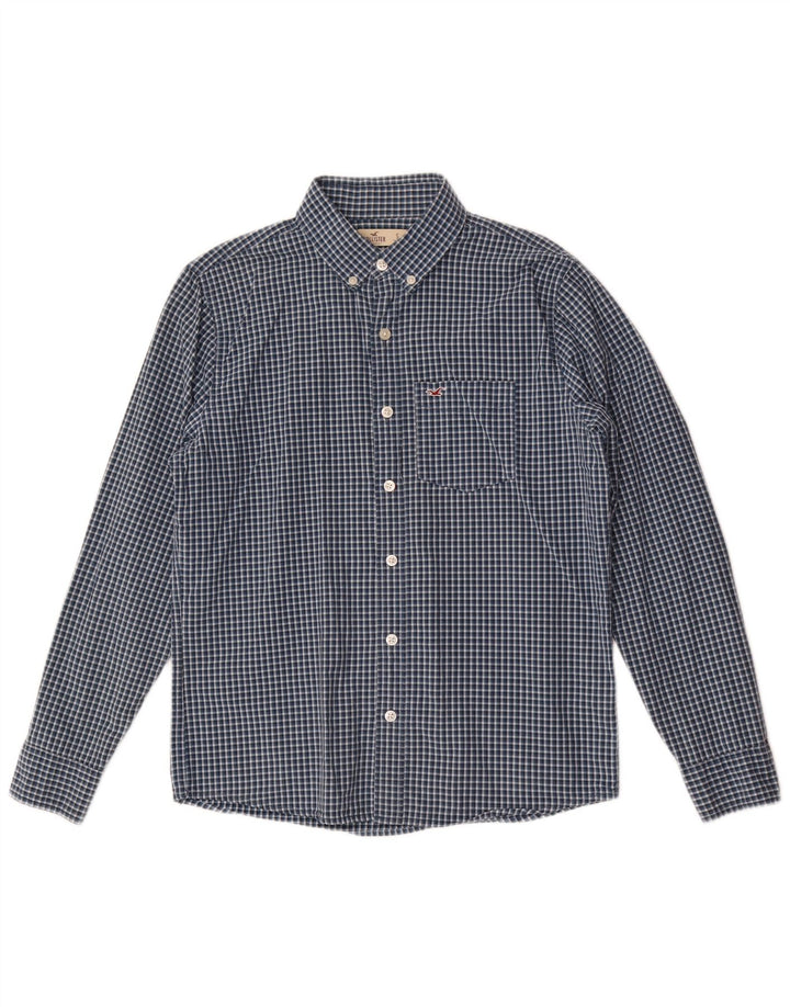 Hollister Chemise Homme Small Bleu Marine Vichy Coton