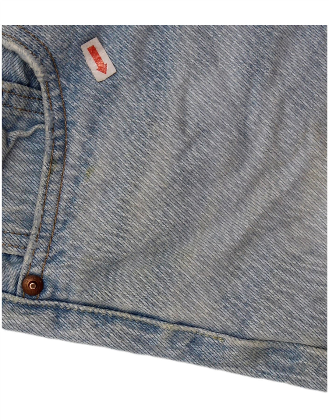 LEVI'S Short 501 Denim Vieilli Femme W28 Bleu Moyen Coton