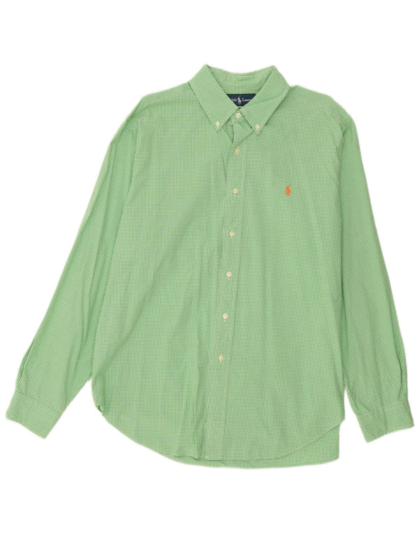 Ralph Lauren Chemise coupe classique pour homme XL en coton vichy vert