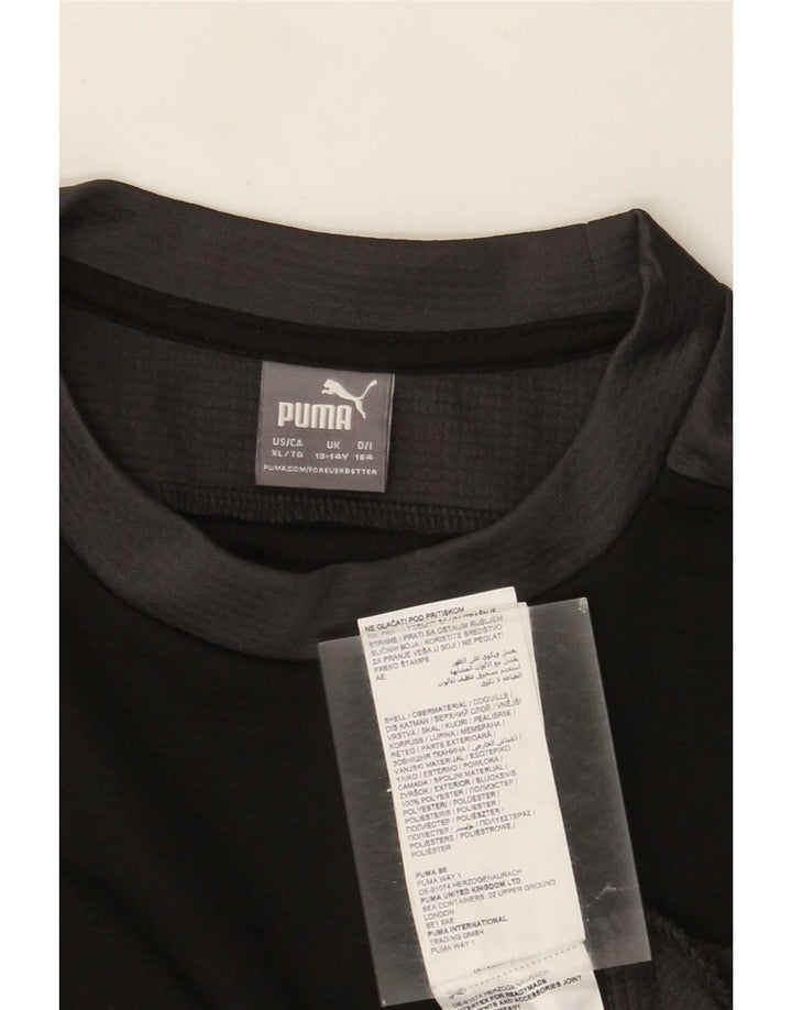 Puma Haut à Manches Longues Garçon 13-14 ans Noir Colourblock Polyester