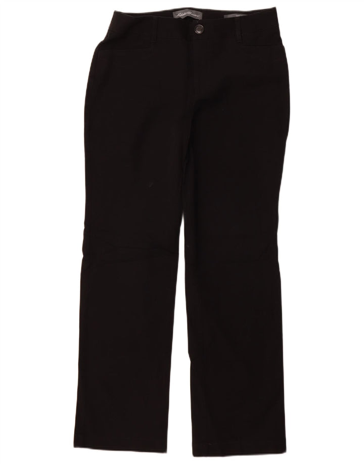 EDDIE BAUER Pantalon décontracté coupe courbée pour femme US 6 Medium W28 L29 Noir
