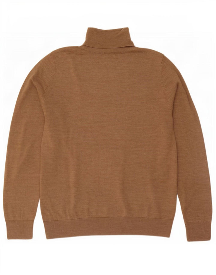 Gap Pull Col Roulé Homme Grande Laine Mérinos Mouchetée Beige