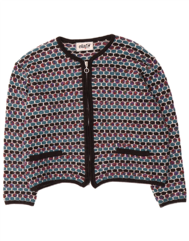 Ella Womens Cardigan Sweater UK 16 Large Multicolore Géométrique