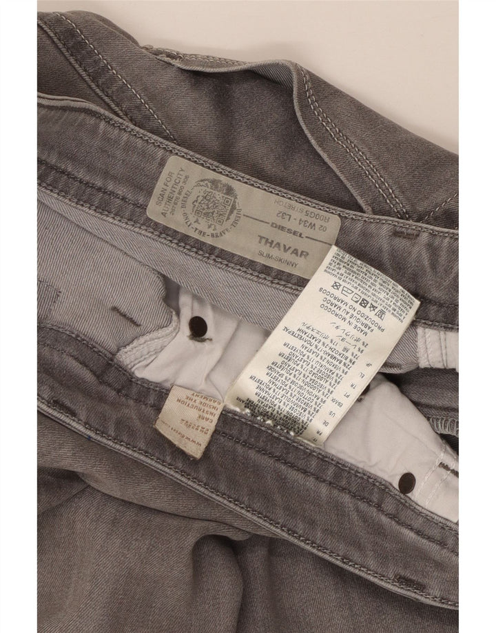 DIESEL Jean skinny Thavar Slim Femme W34 L32 Gris Coton