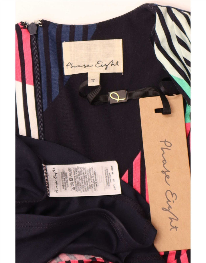 Phase Eight Robe fourreau pour femme UK 16 Large Multicolore Géométrique