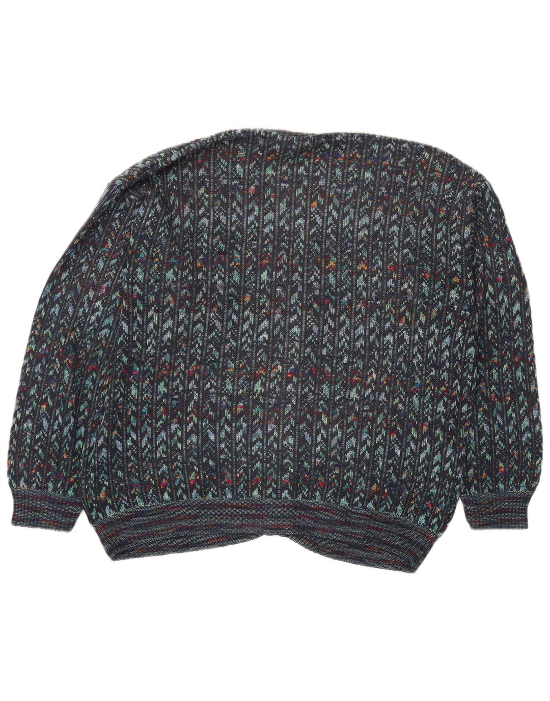 vintage Mens Cardigan Sweater IT 54 XL Multicolore Géométrique