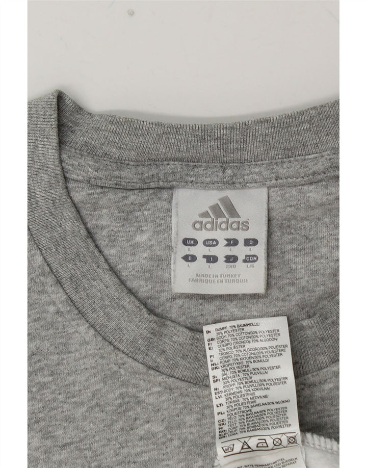 ADIDAS Sweat-shirt graphique pour hommes, grand coton gris