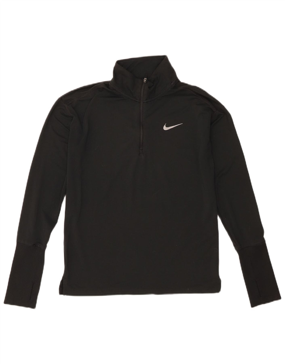 Haut de survêtement Nike Dri Fit à col zippé pour femme UK 6 XS Noir Polyester