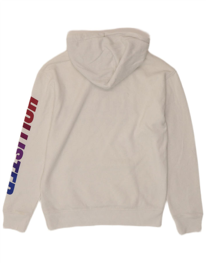 HOLLISTER Pull à capuche graphique pour homme Small Blanc Coton