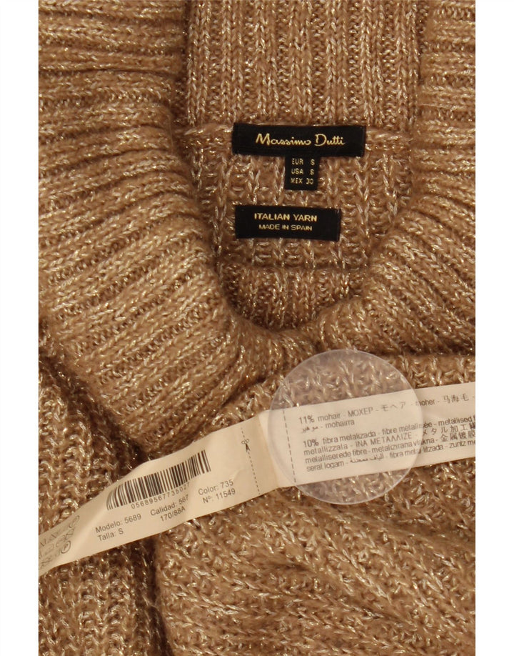 Massimo Dutti Pull col roulé pour femme UK 10 Petit Beige Moucheté