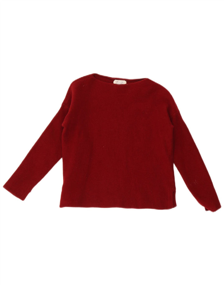Toast Pull col bateau pour femme en laine rouge Taille S/M