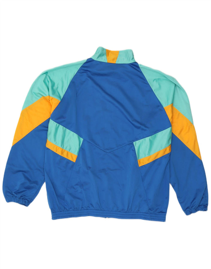 Veste de survêtement graphique vintage pour hommes XL couleur bleu en polyester bicolore