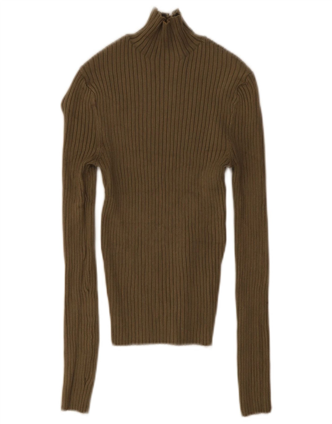Zara Femme Crop Top UK 8 Small Kaki Viscose