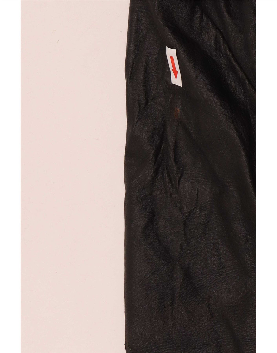 vintage Femme 3 Boutons Veste Blazer En Cuir UK 12 Moyen Noir