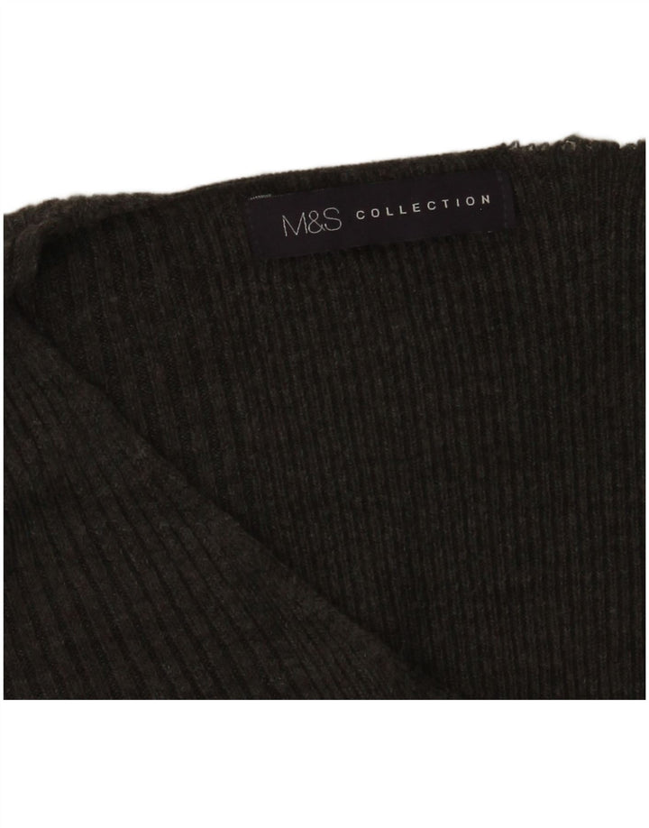 Marks & Spencer Pull col en V pour femme UK 14 Gris moyen