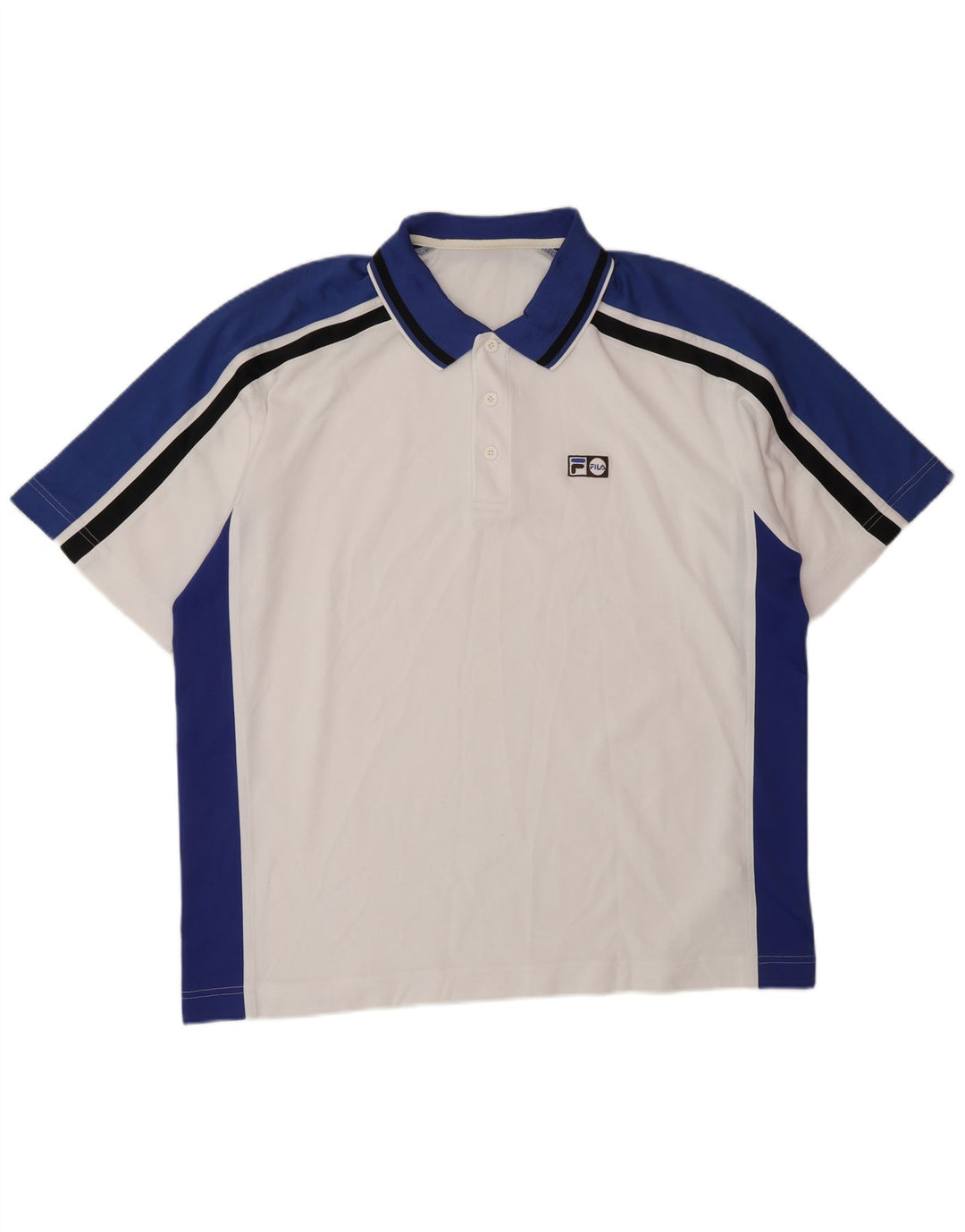 FILA Polo Homme XL Blanc Colorblock Polyester