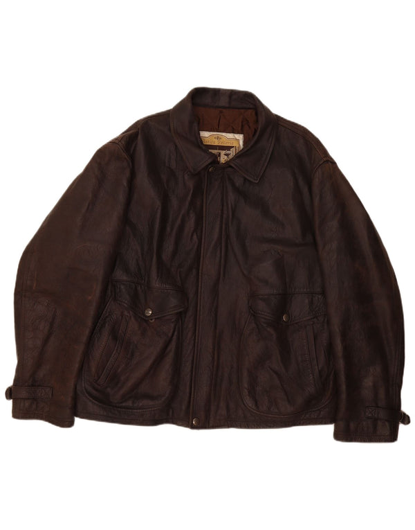 Vintage Mens Leather Jacket UK 42 XL Brown