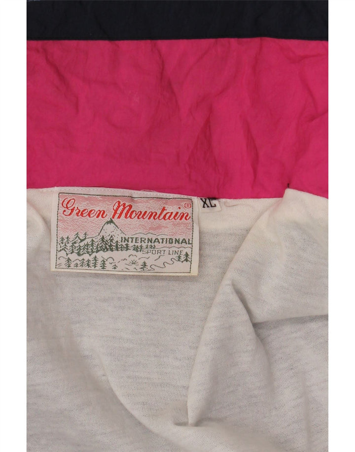 Vintage Mens À Capuchon Survêtement Top Veste XL Multicolore Colourblock