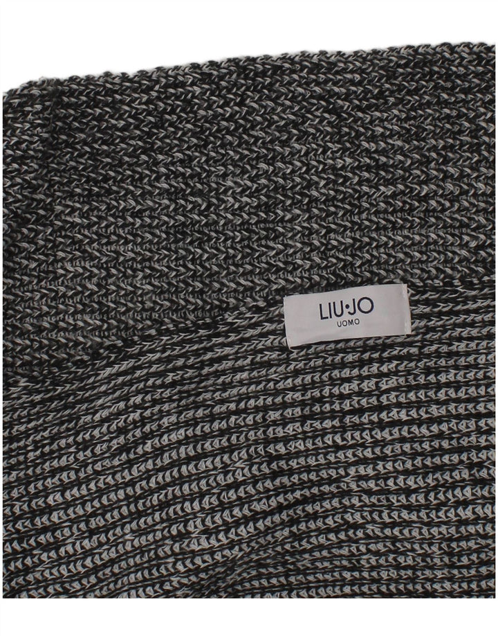 Liu Jo Écharpe rectangulaire en tricot pour homme Taille unique Gris moucheté classique