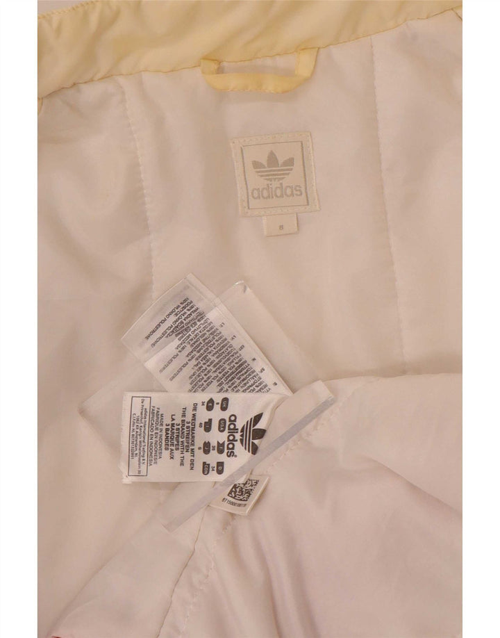 Adidas Veste Bomber Femme UK 8 Petit Polyester Colorblock Blanc