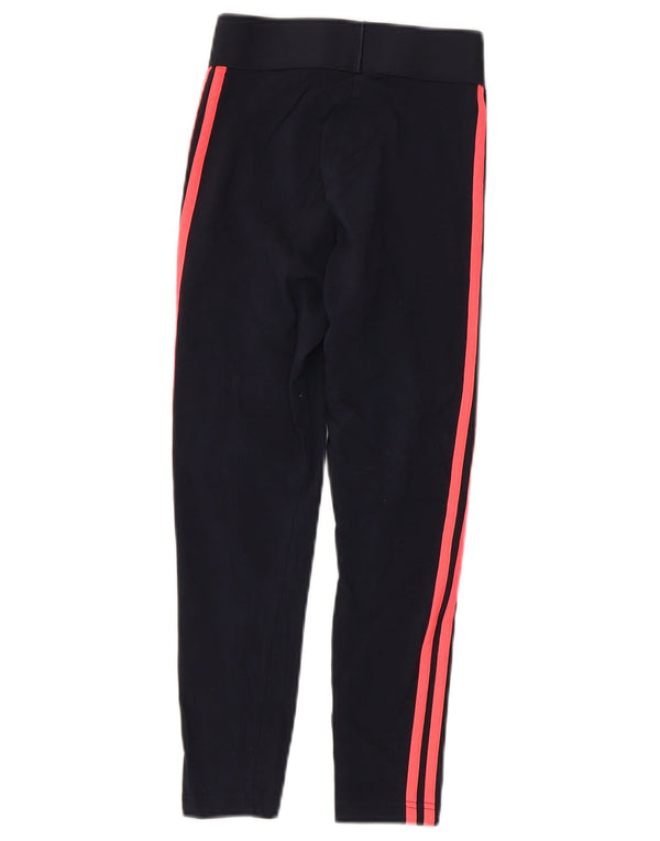 Adidas Leggings Femme UK 4/6 XS Bleu Marine Coton