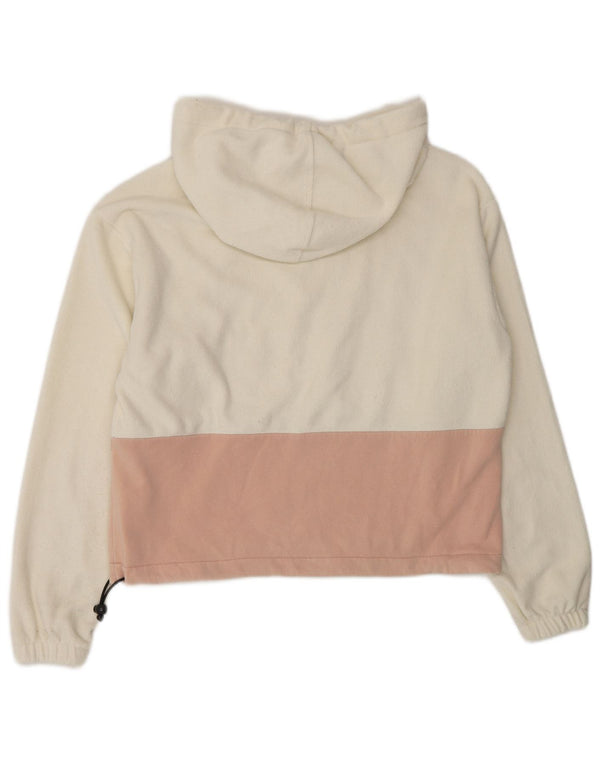 Champion Pull polaire à capuche pour femme UK 10 Small Blanc Colourblock