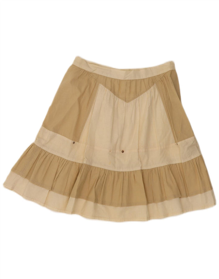 vintage Femme A-Line Jupe W25 Petit Beige Colourblock