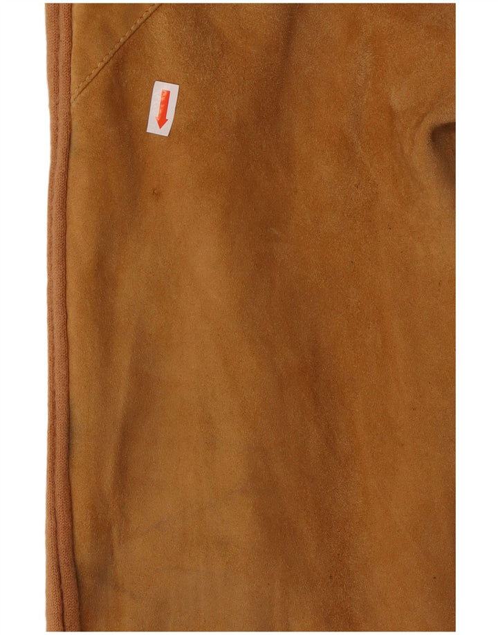 vintage Mens Suede Bomber Jacket UK 42 XL Cuir Marron