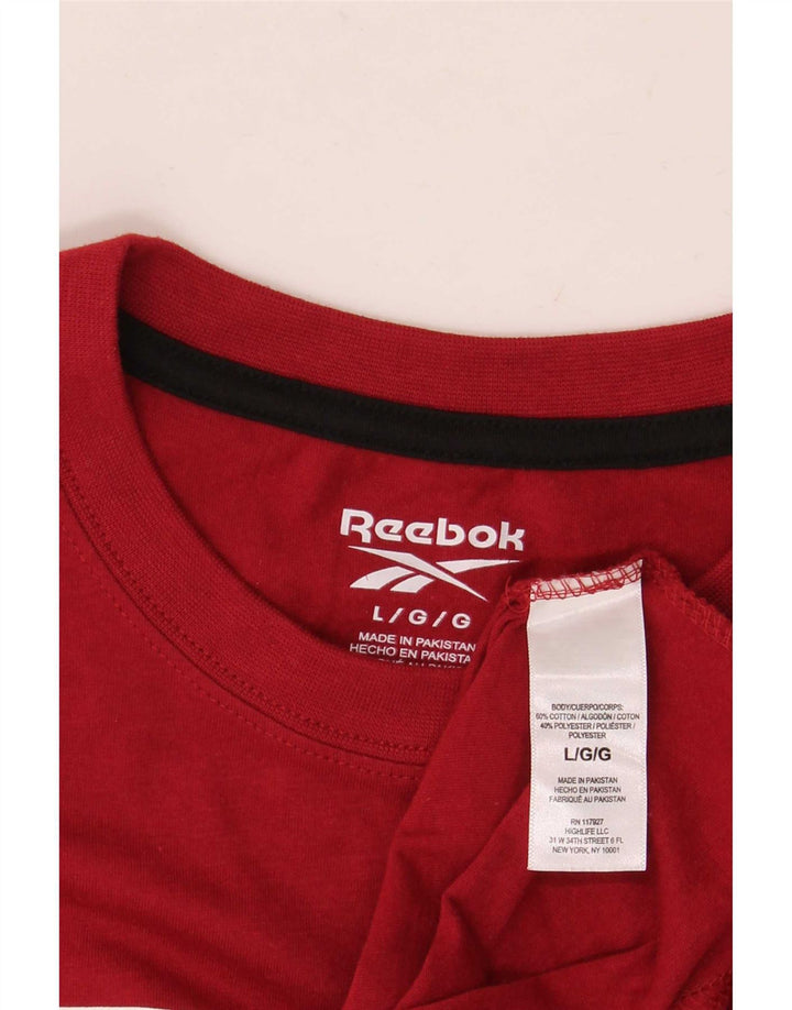 Reebok T-Shirt Graphique Homme Large Rouge Coton