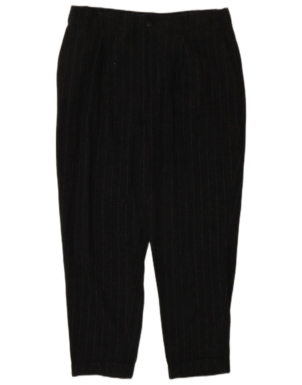 Zara Pantalon court fuselé pour femme Large W30 L24 Gris rayé