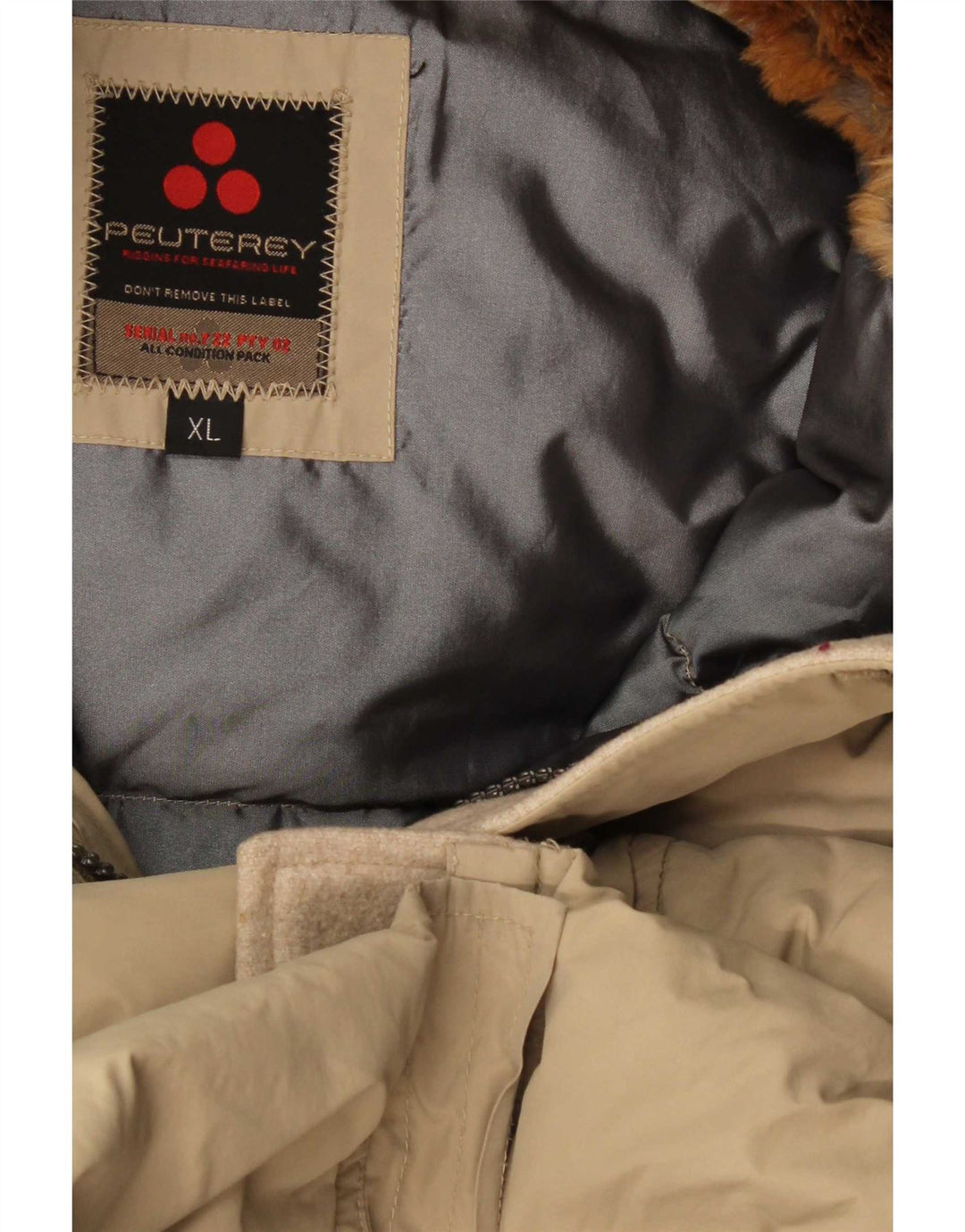 PEUTEREY Veste matelassée à capuche pour homme UK 42 XL Beige
