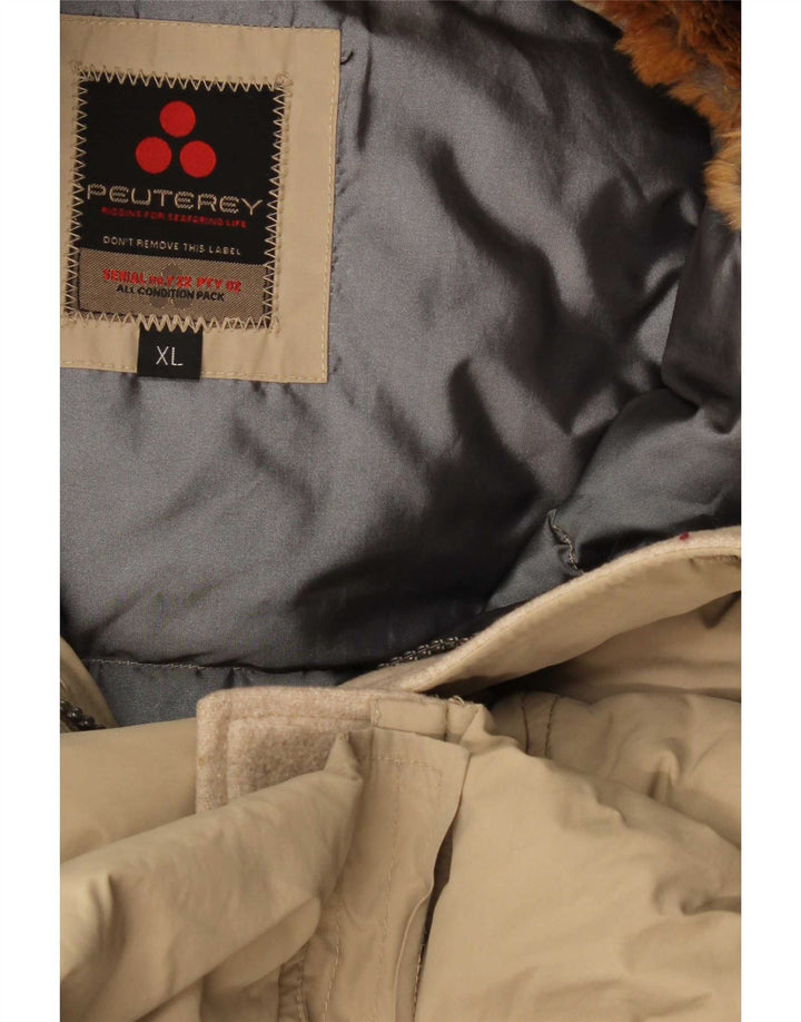 PEUTEREY Veste matelassée à capuche pour homme UK 42 XL Beige