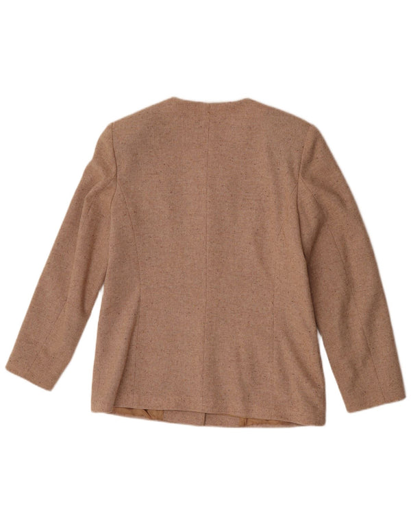 vintage Femme 4 Bouton Blazer Veste IT 46 Grand Beige Moucheté