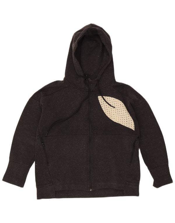 Adidas Pull à capuche zippé graphique pour femme UK 12/14 Gris moyen moucheté