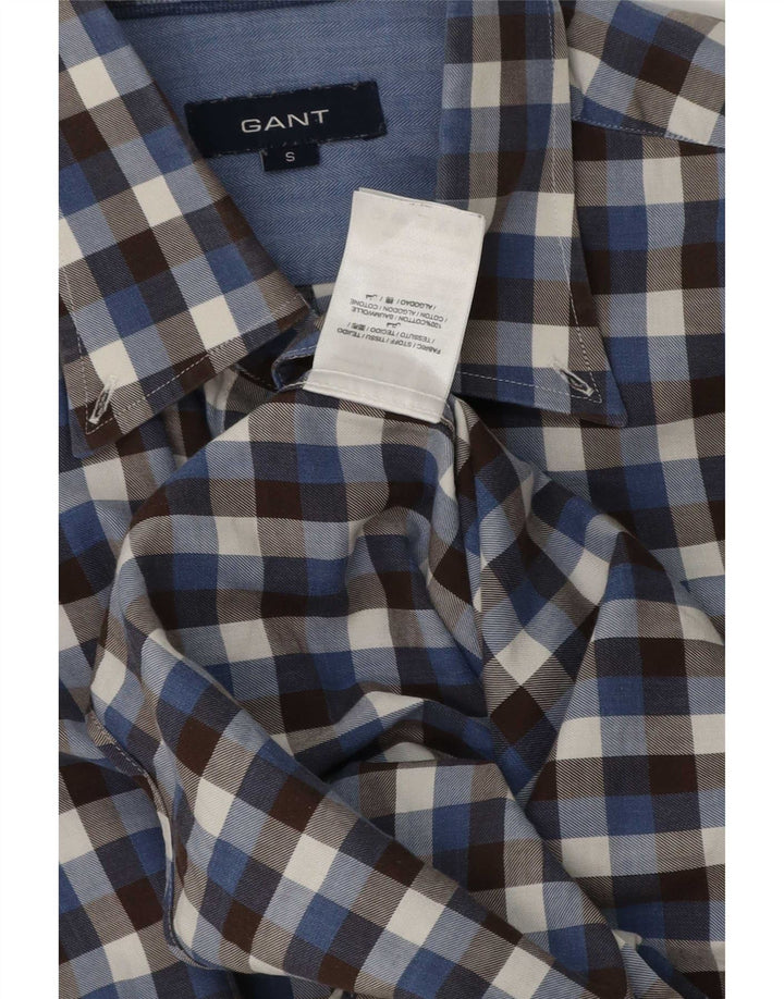 Gant Chemise Flanelle Homme Petit Bleu Marine Vichy Coton
