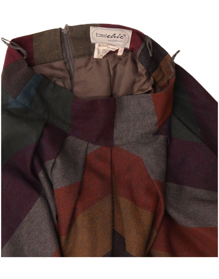 VINTAGE Jupe A-Line Femme EU 40 Moyen W30 Rayé Multicolore
