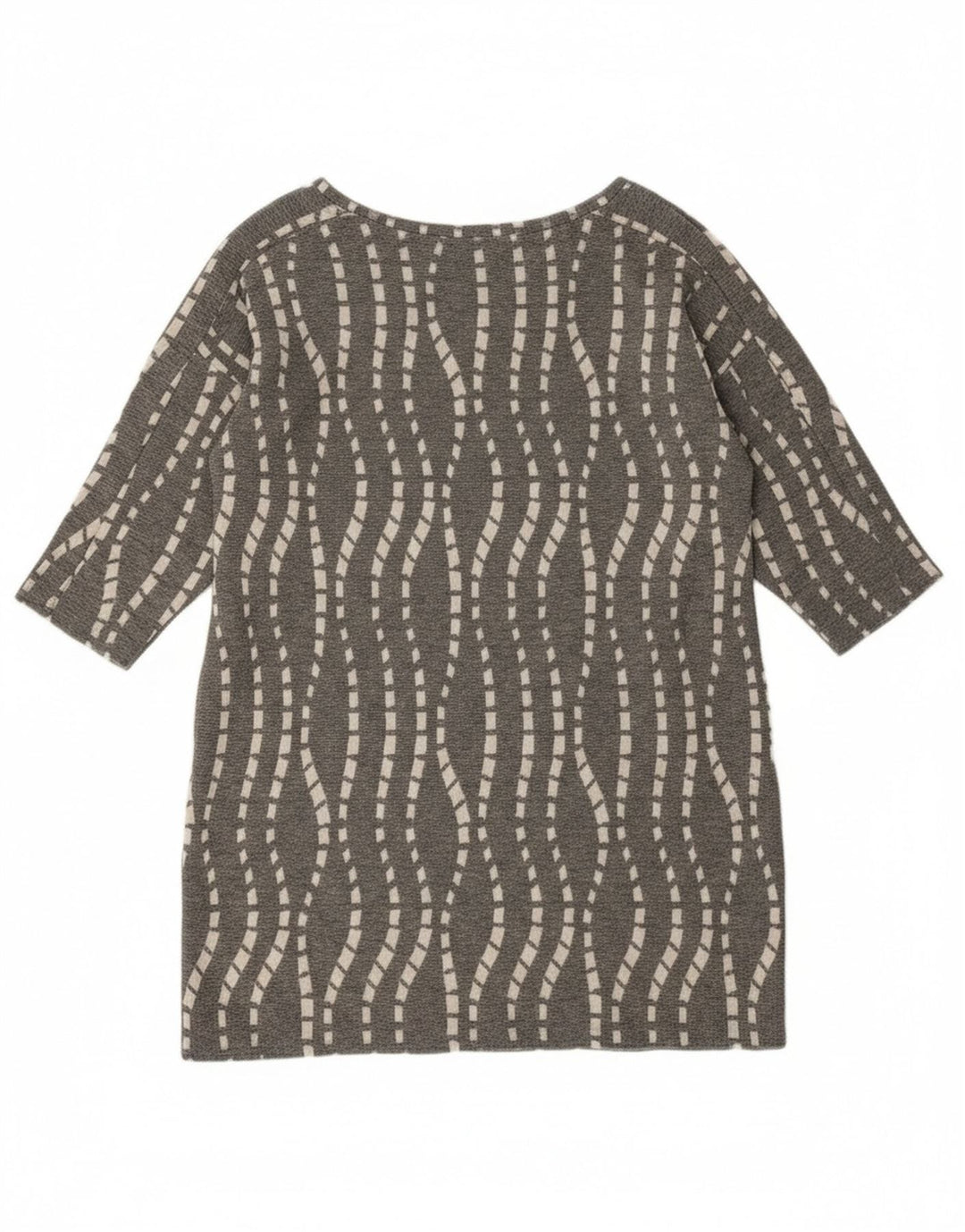 Zara Tunique Femme UK 16 Grand Chevron Gris