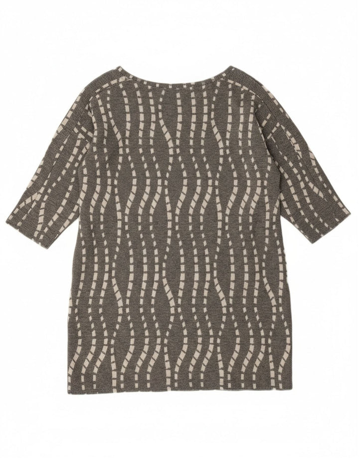 Zara Tunique Femme UK 16 Grand Chevron Gris