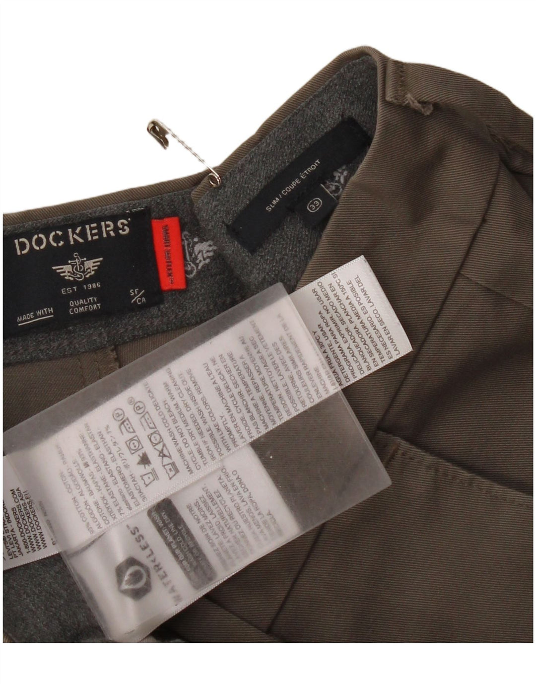 Dockers Pantalon Chino Slim Homme W33 L36 Coton Beige