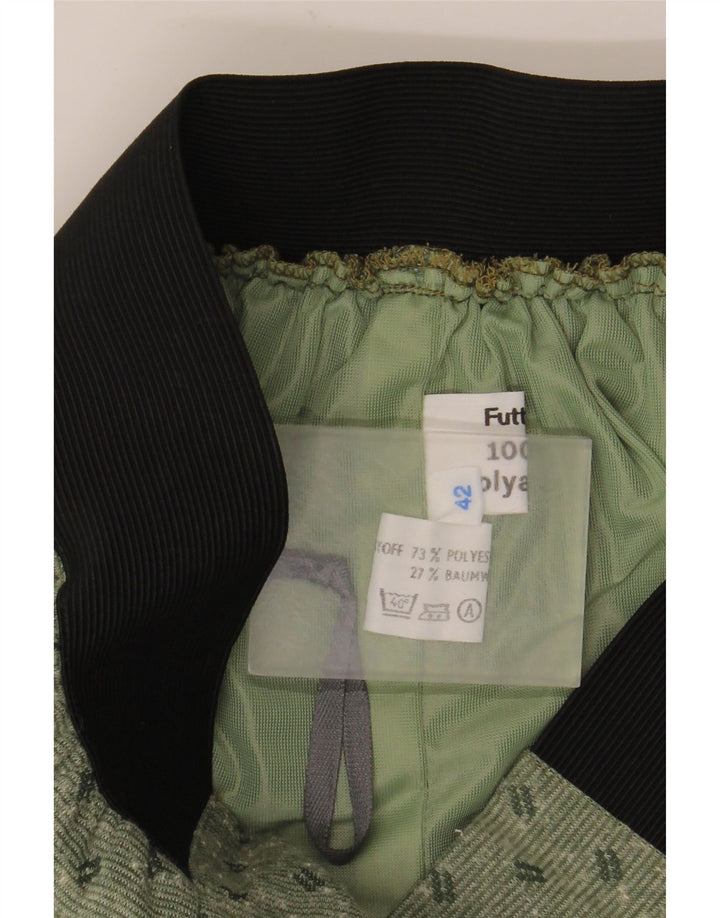 jupe midi femme vintage IT 42 Medium W30 Polyester tacheté vert