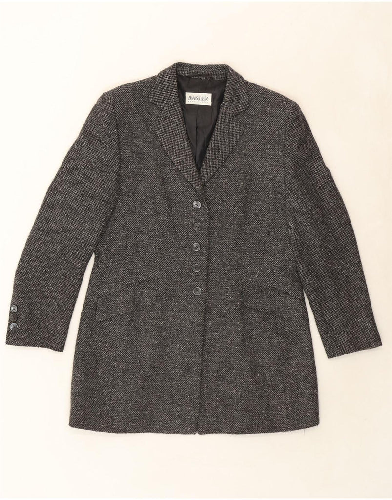 BASLER Womens Longline 5 Button Blazer Jacket IT 42 Medium Grey Chevron Vintage Basler and Second-Hand Basler from Messina Hembry 