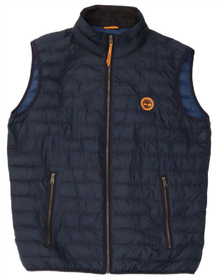 Timberland Gilet rembourré pour homme UK 40 Large Bleu marine Polyester