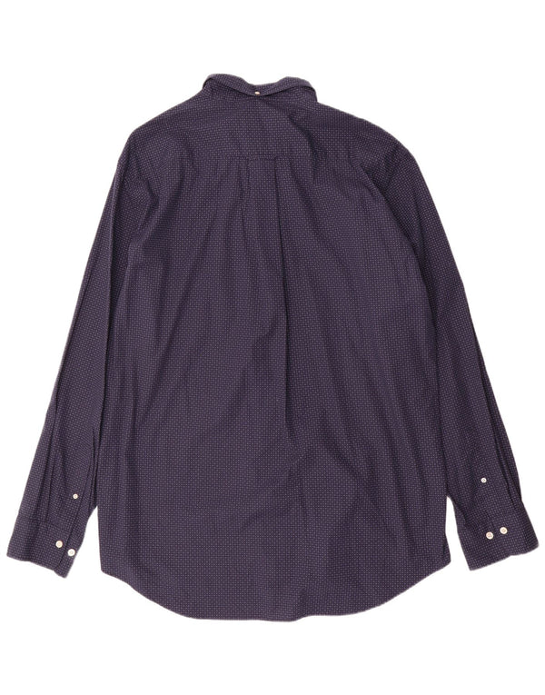 Gant Chemise coupe régulière en popeline pour hommes, taille 45/46 2XL, bleu marine, coton à pois