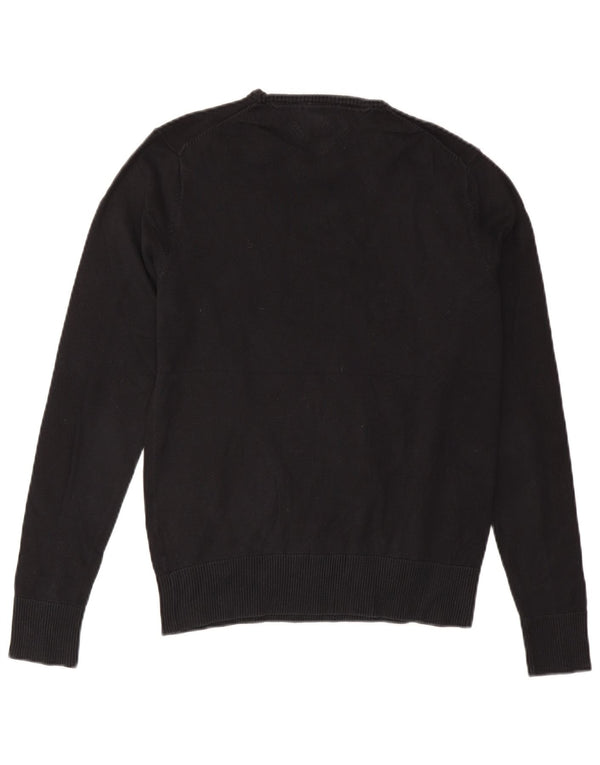 Tommy Hilfiger Pull à col rond pour homme en coton noir moyen
