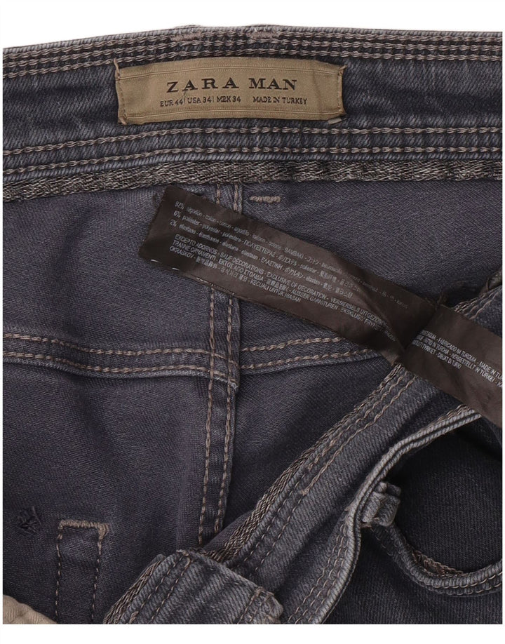 ZARA Jean Slim Homme EU 44 Large W34 L30 Bleu Coton