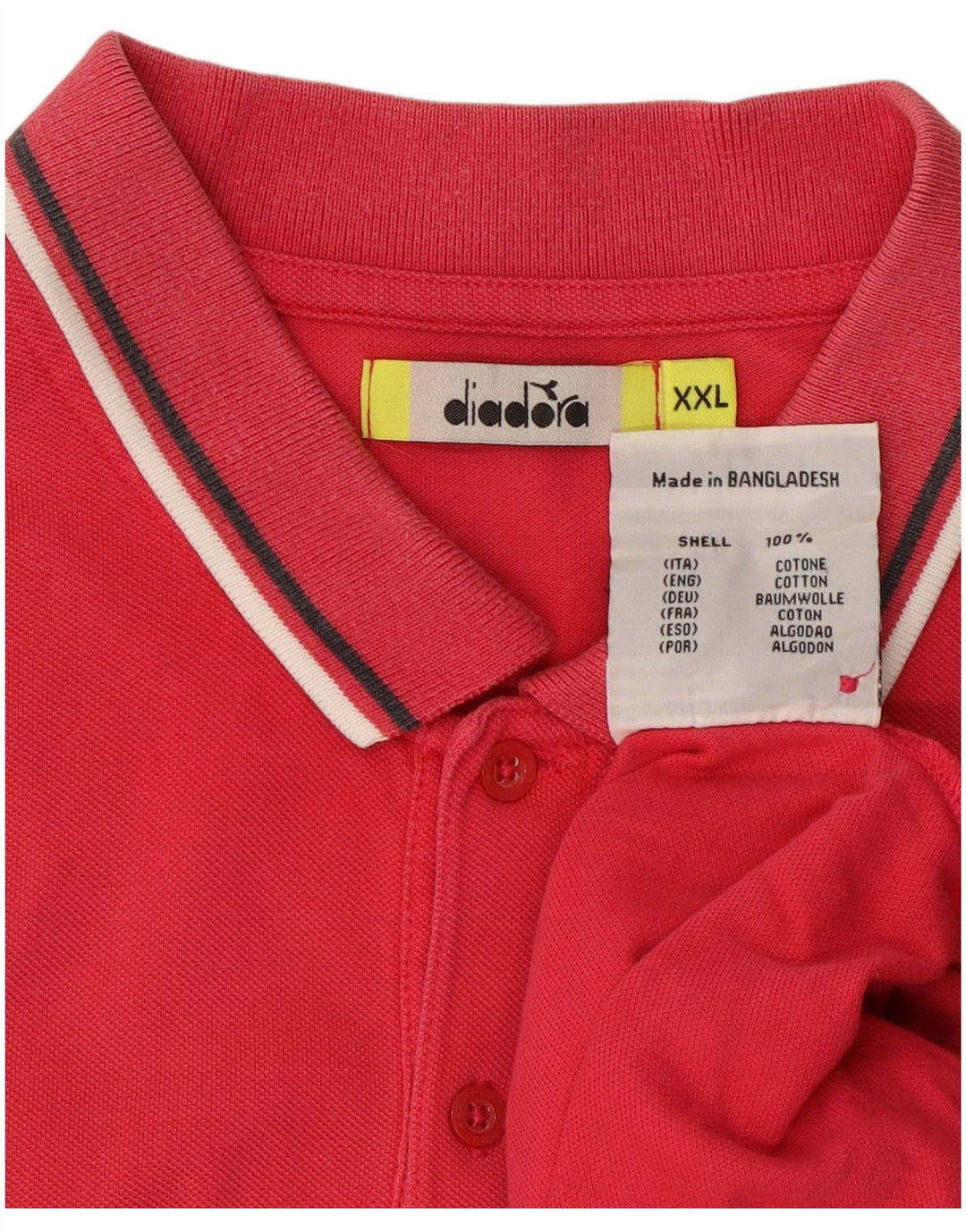 DIADORA Polo Homme 2XL Rose Coton