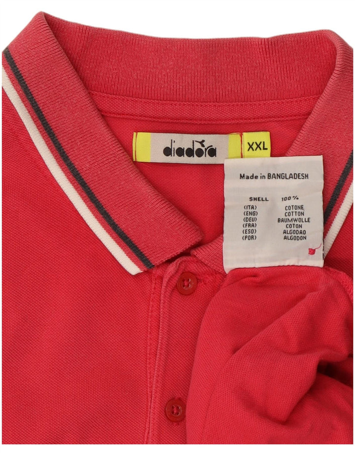 DIADORA Polo Homme 2XL Rose Coton